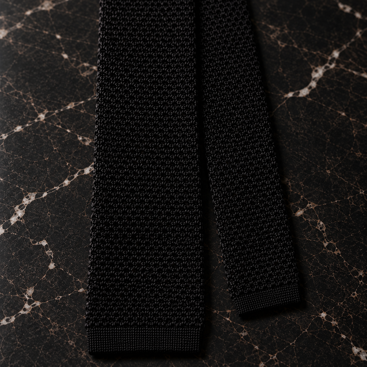 Silk Knit Tie — Black