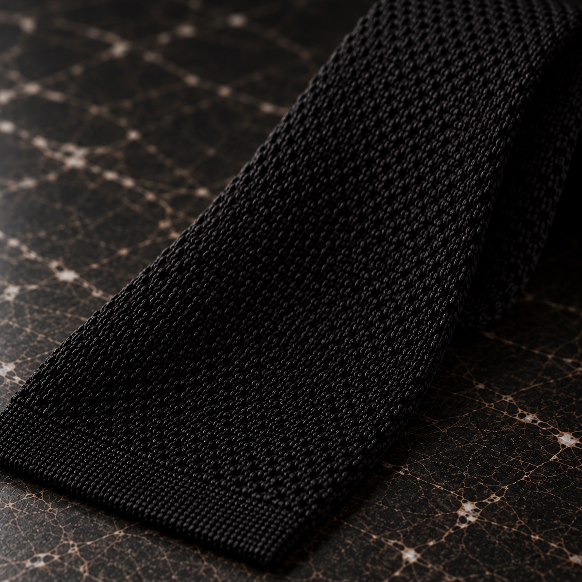 Silk Knit Tie — Black