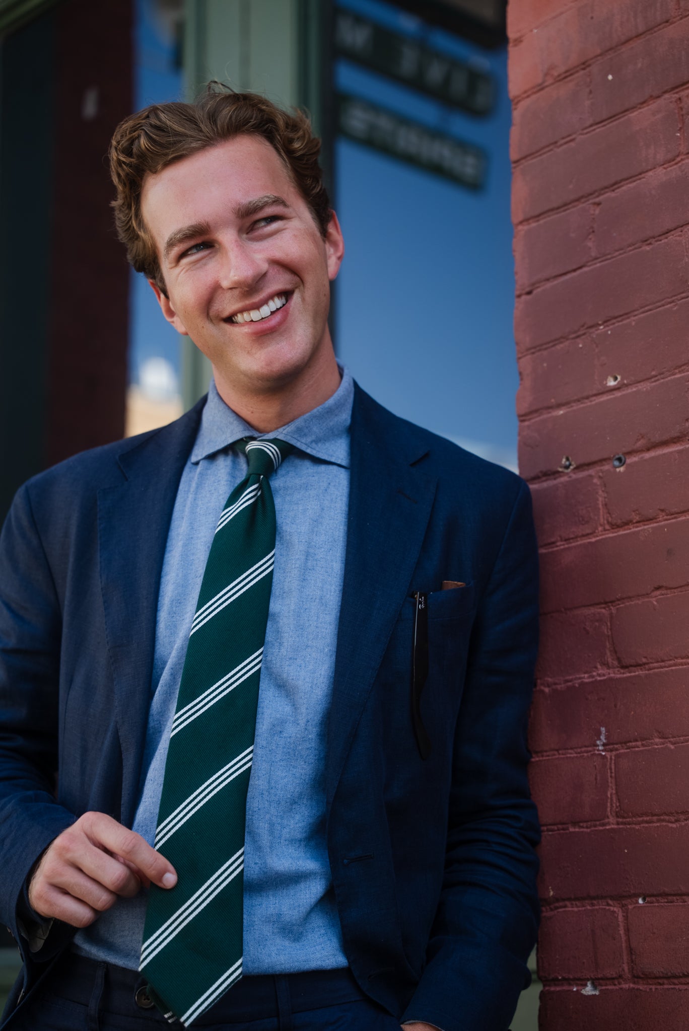 Tri-Stripe Tie — Country Club Green