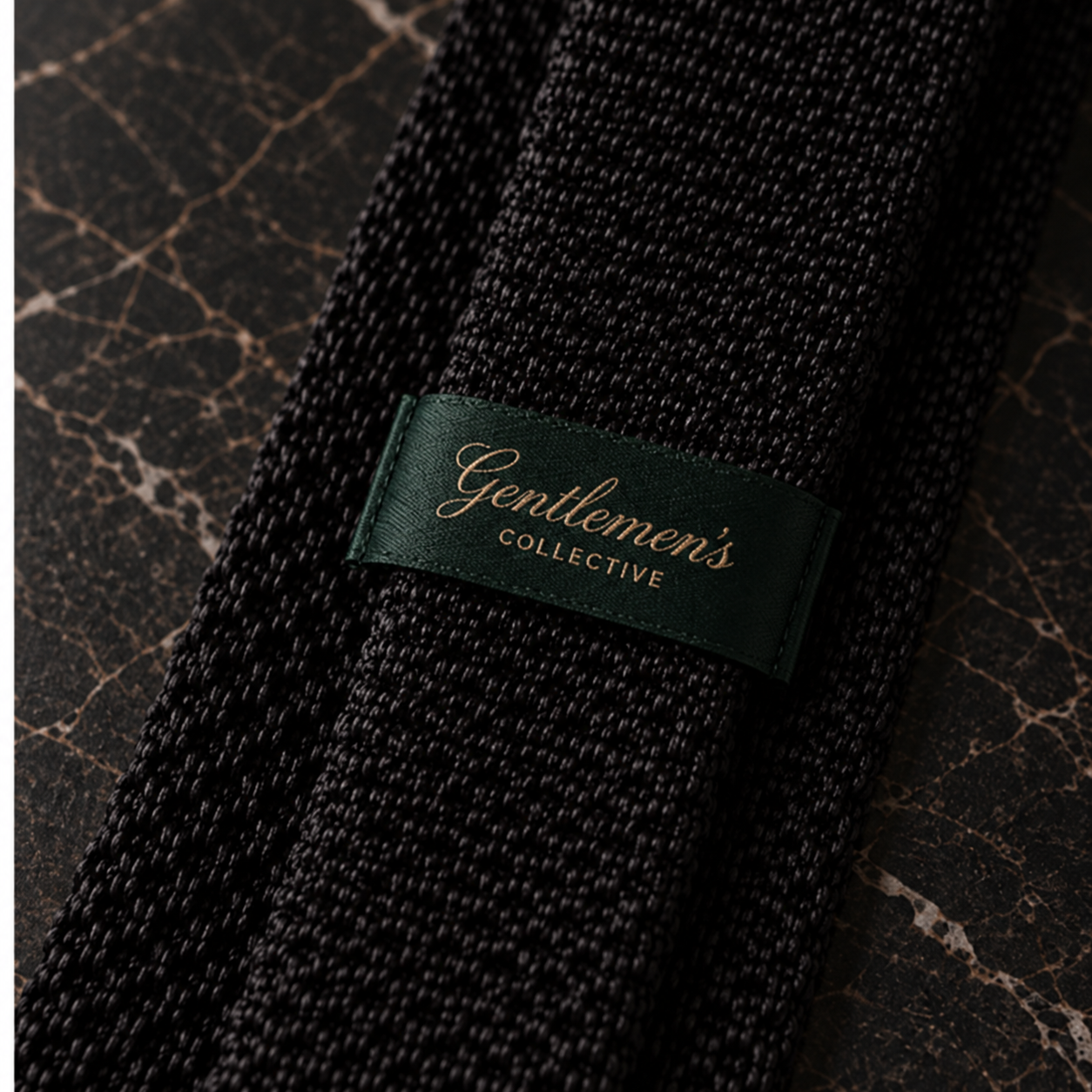 Silk Knit Tie — Black