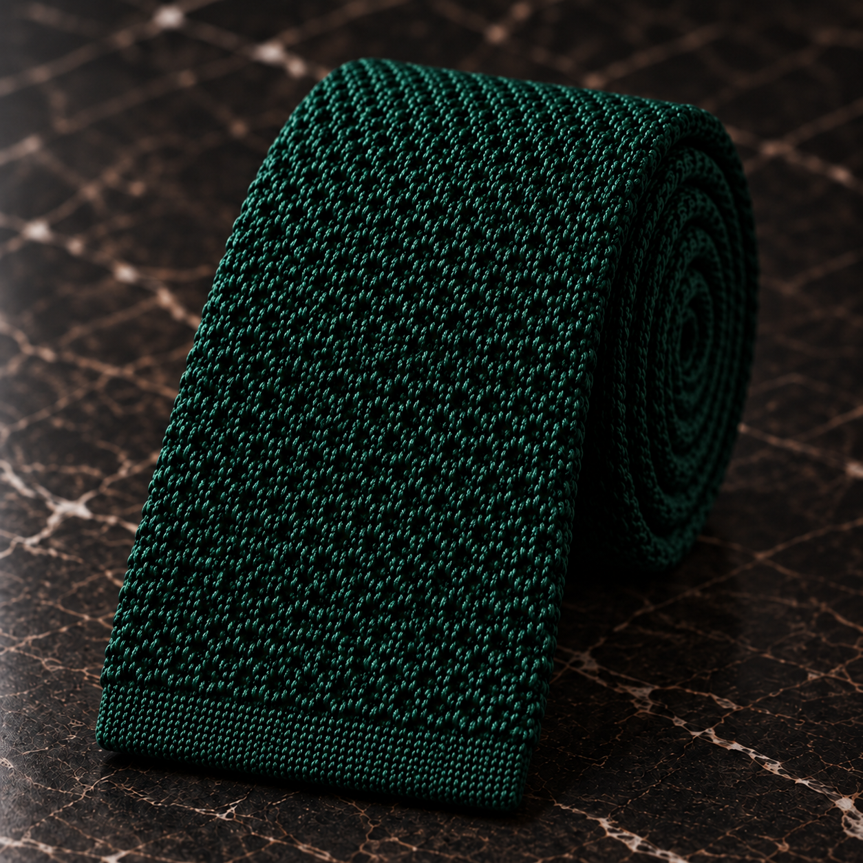 Silk Knit Tie — Country Club Green